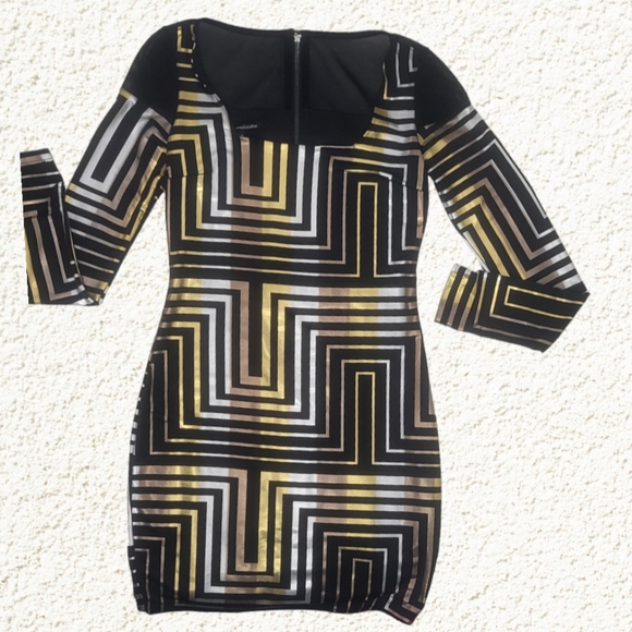 Bebe Addiction Bodycon Right Angle Dress Size Small - Picture 8 of 10